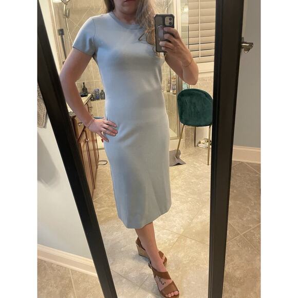 Ralph Lauren Purple Label Knit Midi Dress Crewneck Bodycon Slim S Short Sleeve - Picture 7 of 16